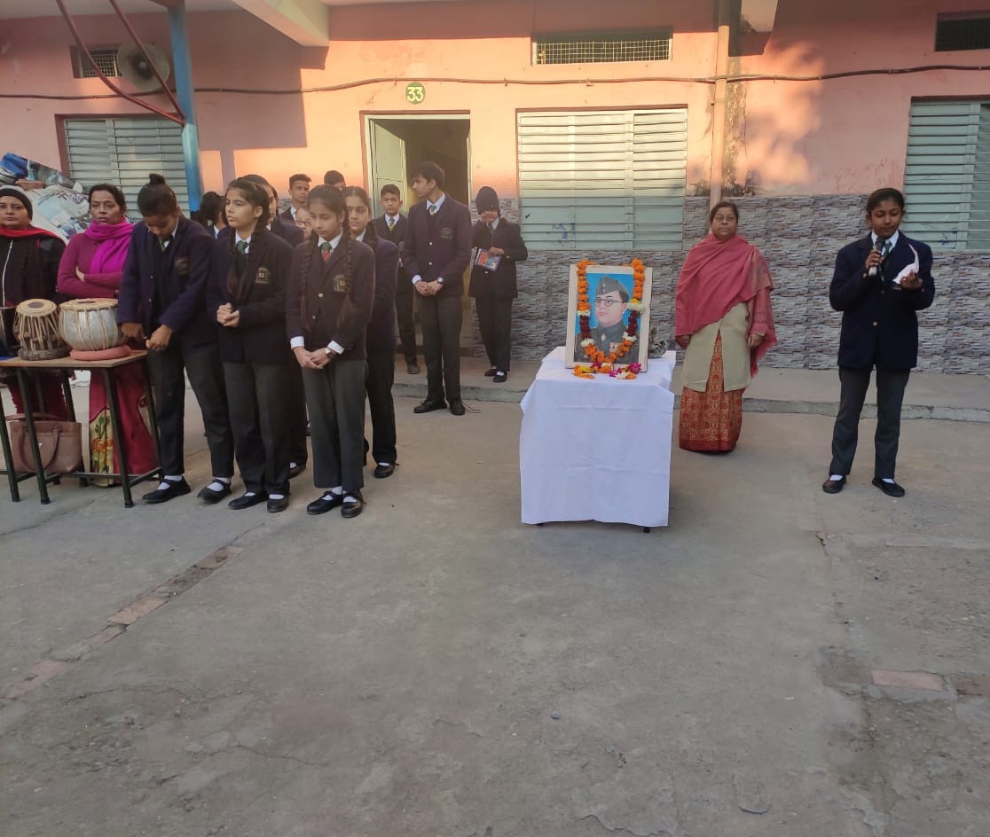 Student delivering the speech on the occasion